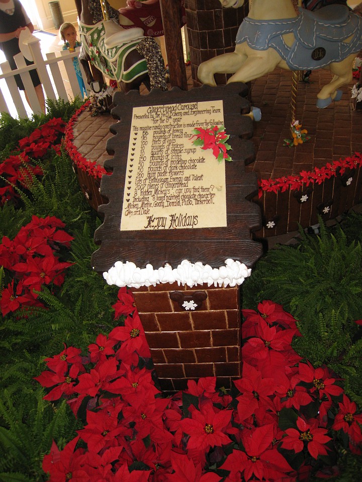 Vacation 2007-12 - Beaches Disney Hotels 0497.jpg - The list of ingredients used to make the carasole.